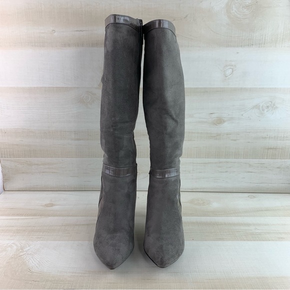 Amelia Grace Grey Knee High Boots - Picture 4 of 15